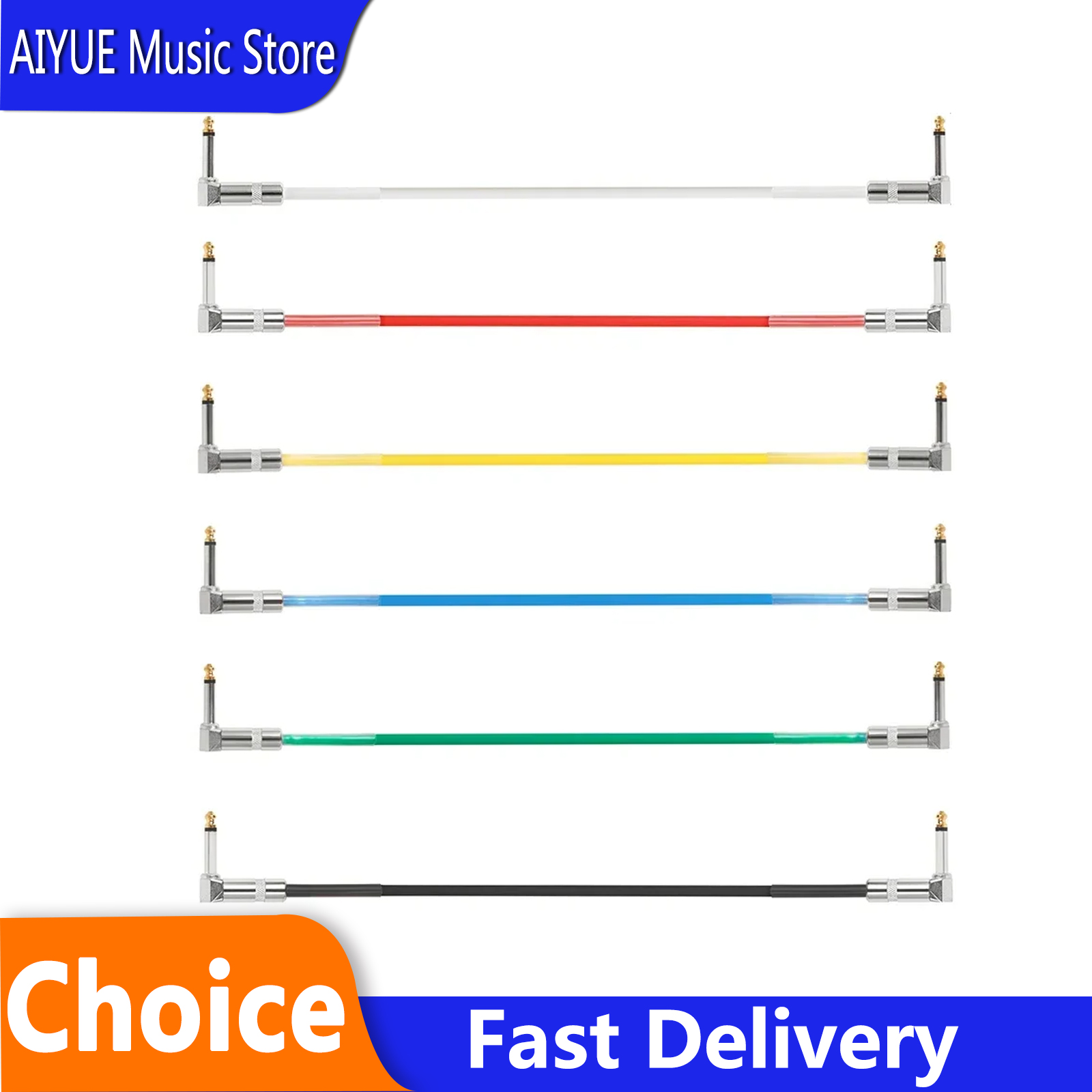 Audio Music Effect - Effect Cables 6.35MM Metal Head Multi-coloured