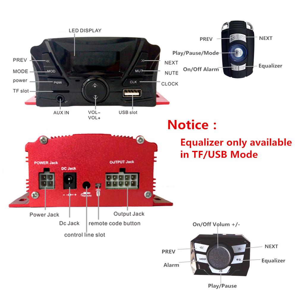12V 4 Channel UTV ATV Golf Car - Audio Music Player 评论和价格