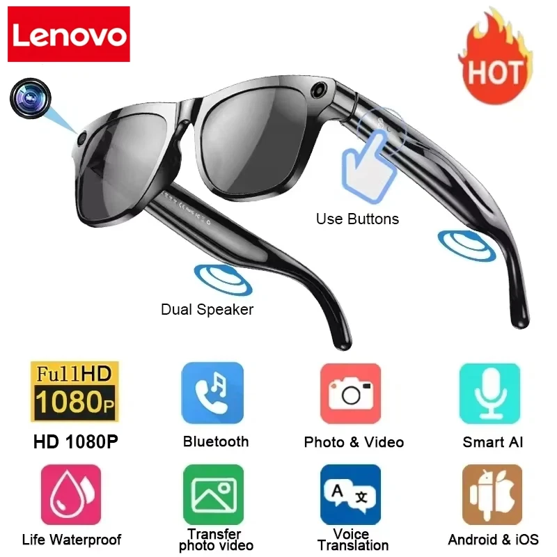 Lenovo 8K Vision AI Eyeglasses - Audio Music Player 评论和价格