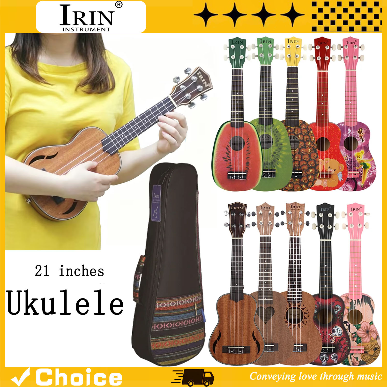 21 Inch Ukulele Hawaiian Guita - Ukulele Beginner Kit 评论和价格