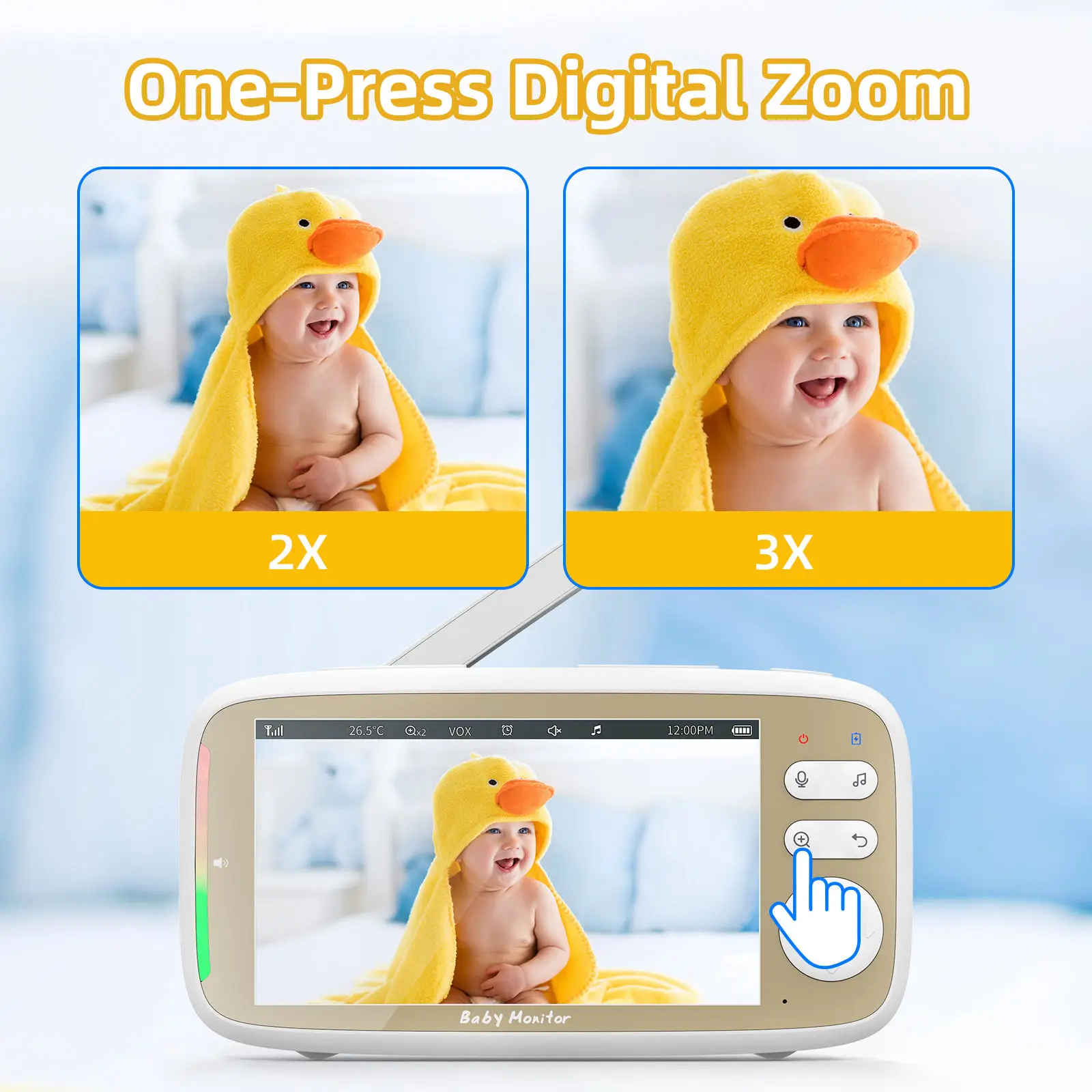 5 Inch Baby Monitor 3X Zoom PT - Audio Hd Music 评论和价格